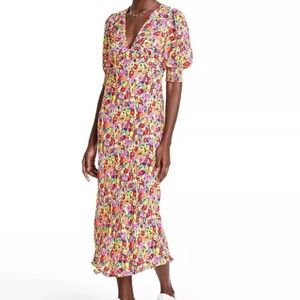 Rixo x Target Multicolor Abstract Floral Midi Dress Size 2